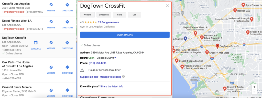 google my business crossfit gym 1