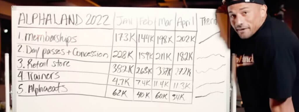 Alphaland year to year revenue