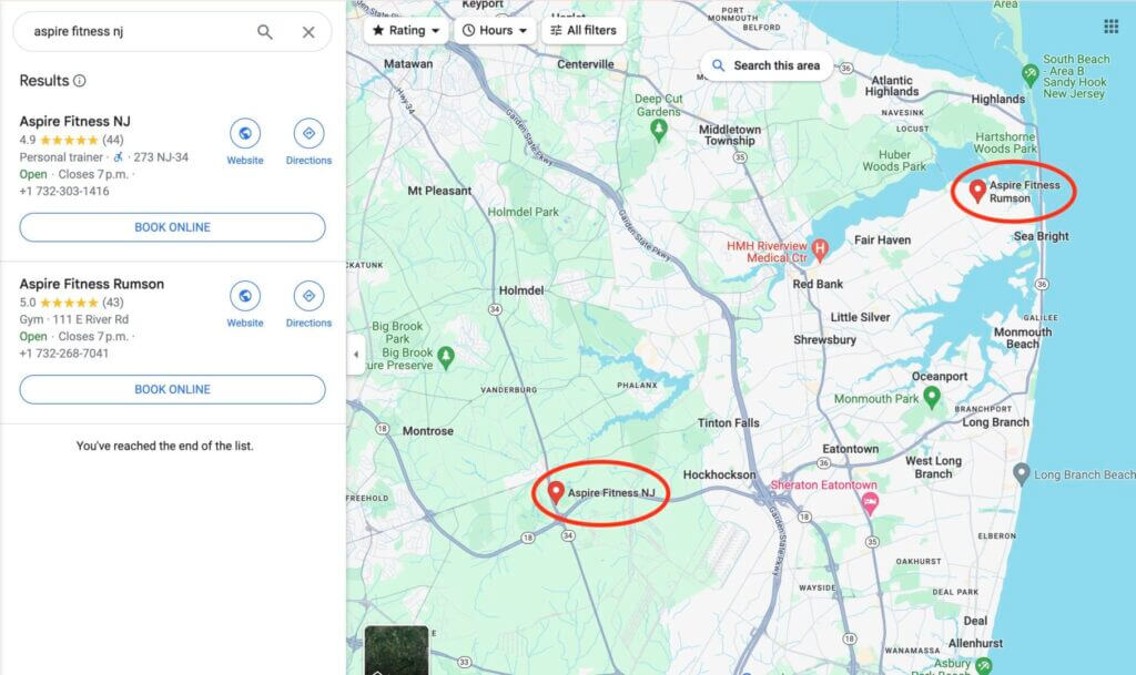 Aspire Fitness gyms locations
