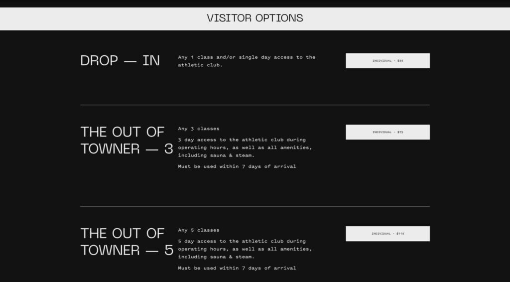 Ethos drop-in gym options