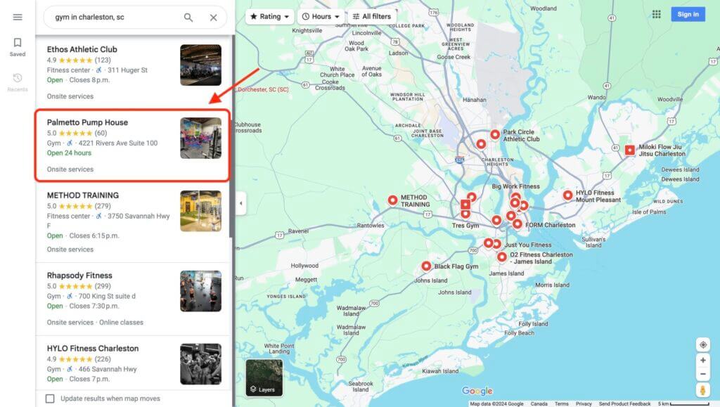 Pametto Pump House high Google ranking placement