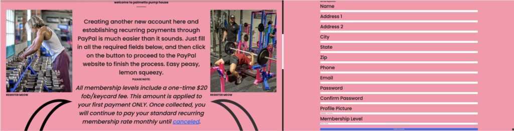 Pametto Pump House subscription process