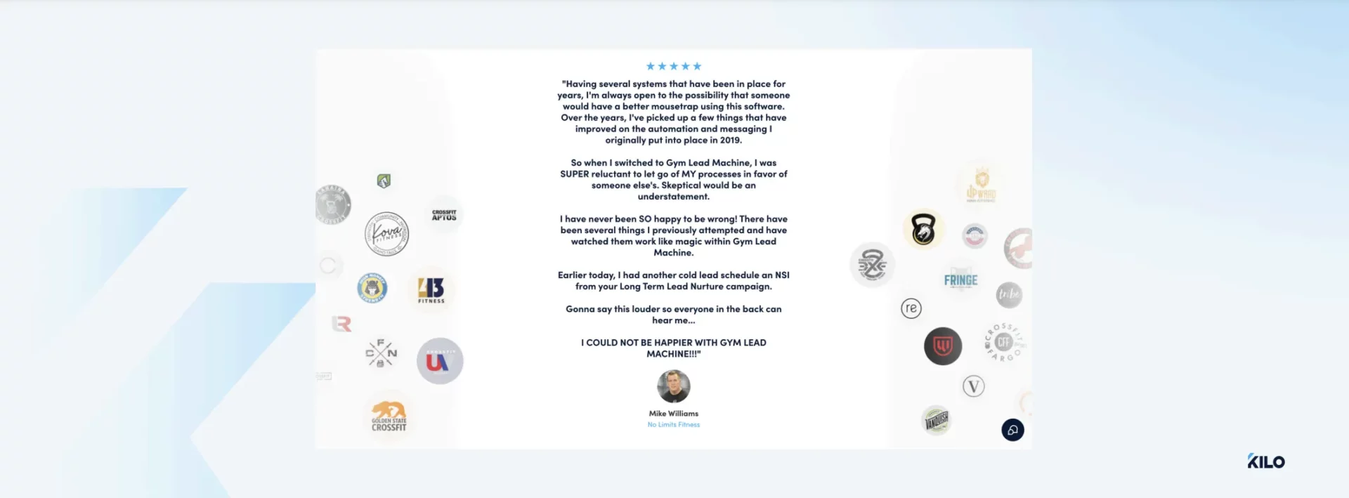 kilo testimonial from No Limit Fitness gym