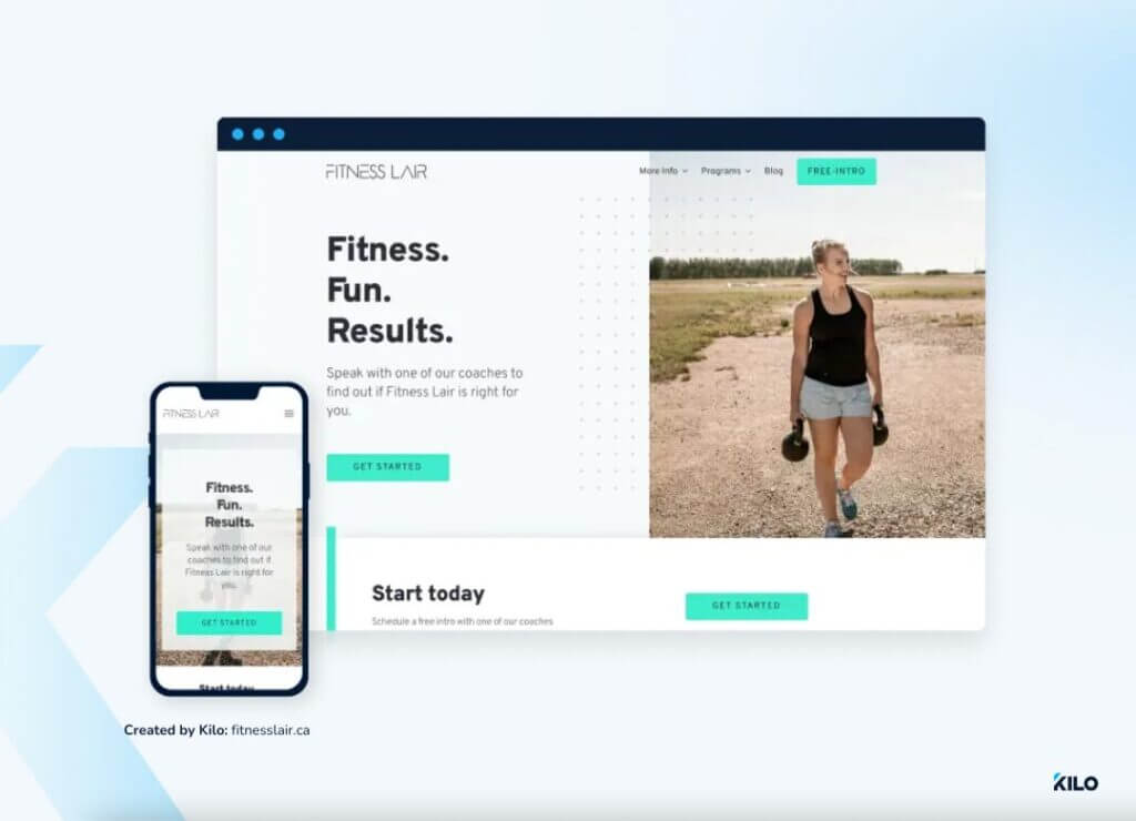 Fitness Lair gym website