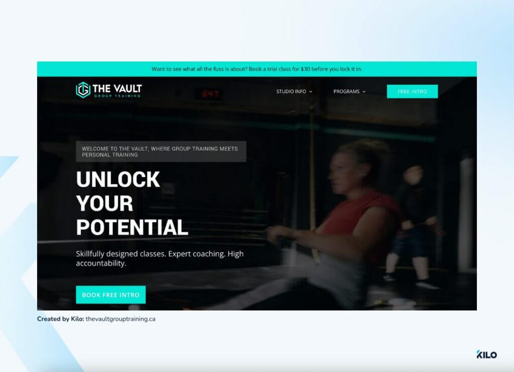 The Vault gym website