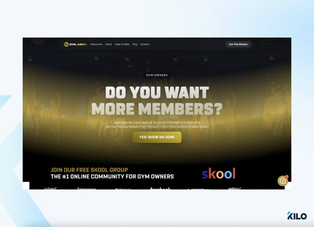 gym launch gym mentorship website