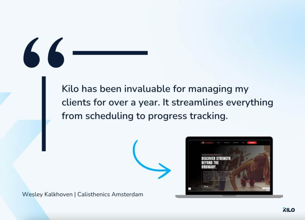 Calisthenis Amsterdam testimonial for Kilo