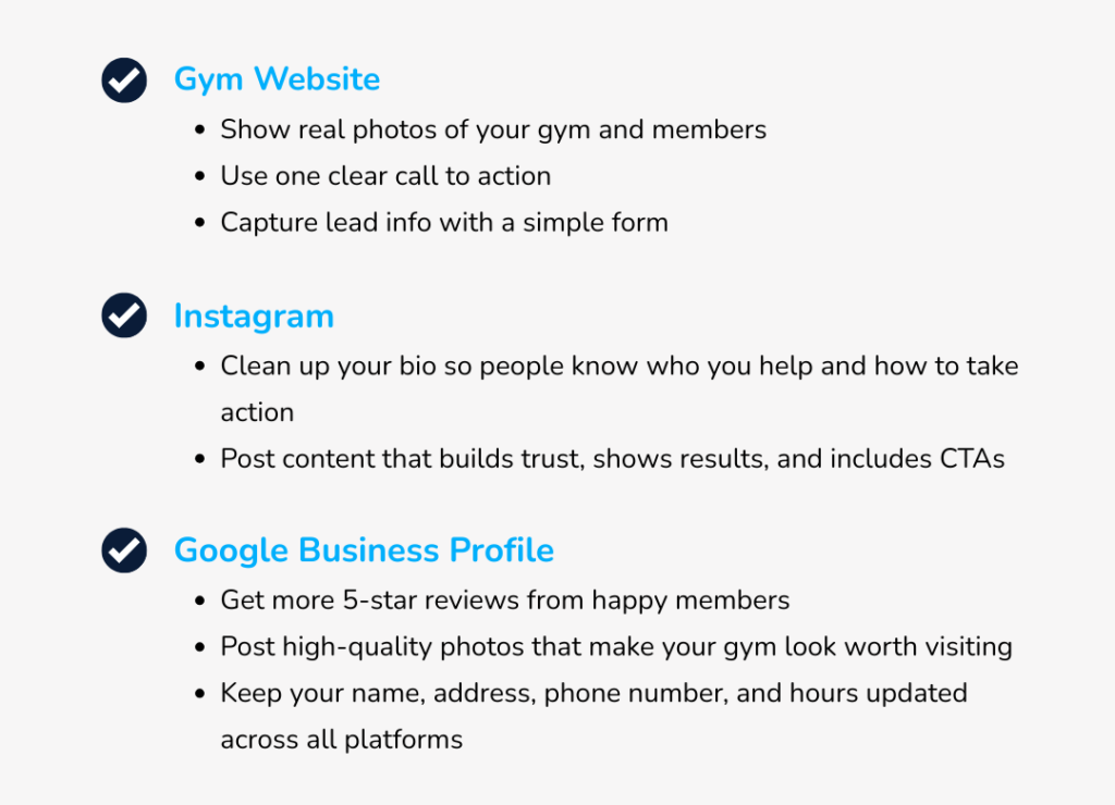 optimization plan to get more gym leads