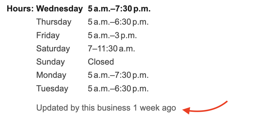 update your business hours contantly