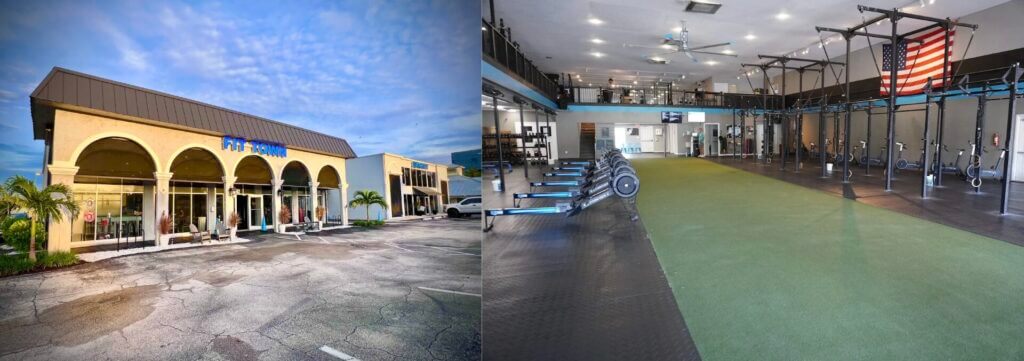 The exterior and interior of FitTown Jupiter